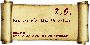 Kecskeméthy Orsolya névjegykártya