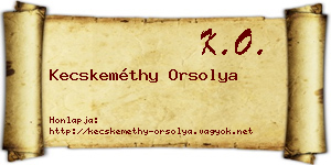 Kecskeméthy Orsolya névjegykártya