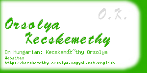 orsolya kecskemethy business card